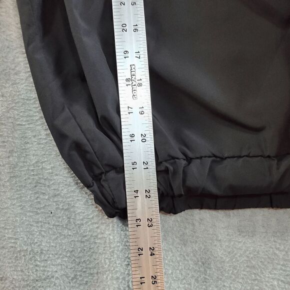 FOREVER 21 Jacket Womens Medium Black Red Check Mesh Windbreaker Hood 1/4 Zip - Picture 4 of 11